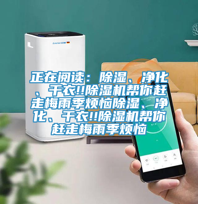 正在閱讀：除濕、凈化、干衣!!除濕機幫你趕走梅雨季煩惱除濕、凈化、干衣!!除濕機幫你趕走梅雨季煩惱