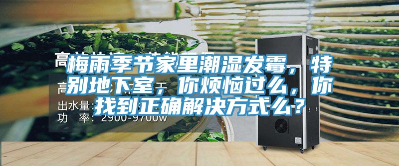 梅雨季節(jié)家里潮濕發(fā)霉，特別地下室，你煩惱過(guò)么，你找到正確解決方式么？